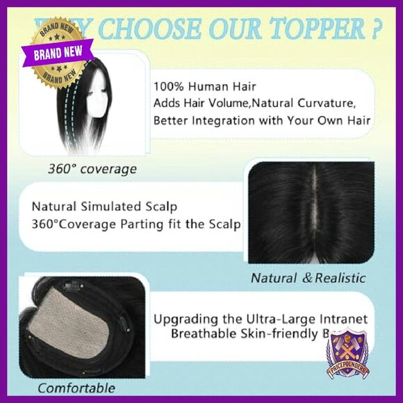 Real Human Hair Topper 12 Inch Side Bangs Thinning Hair Solution